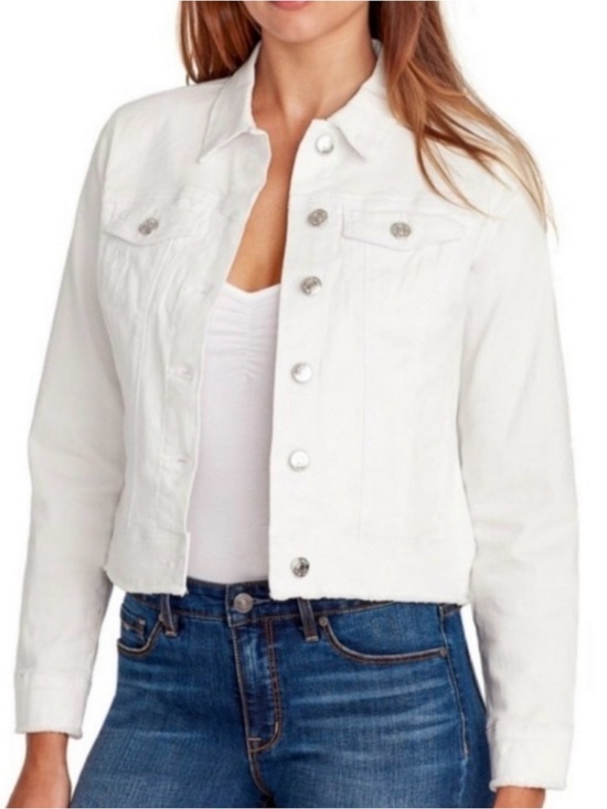 Nine West Jackets & Blazers - Nine West White Sarah Jacket Spread Collar Silver Buttons